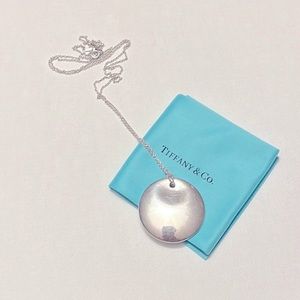 Tiffany & Co. ~ Elsa Peretti ‘Circle’ 35mm Sterling Silver Pendant + Chain.